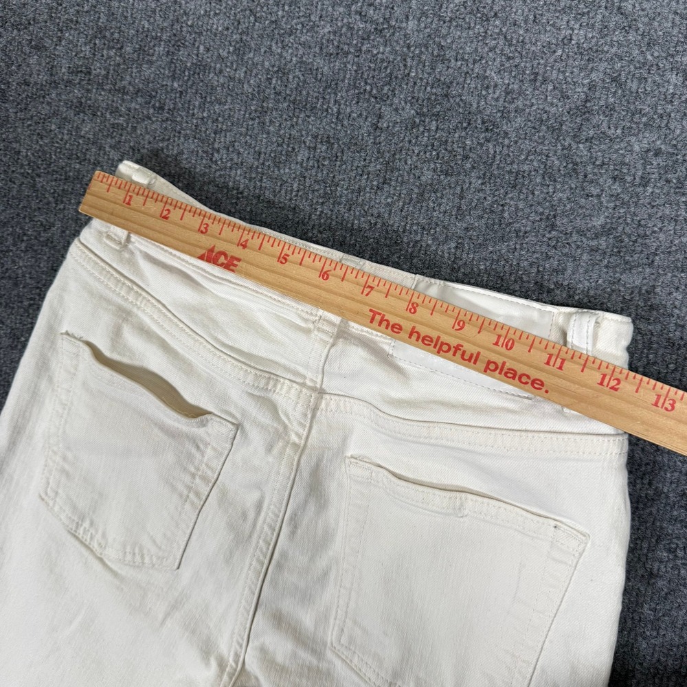 La Ligne Off White High Rise Straight Leg Jeans Size 25 Cream Denim Pants - Picture 6 of 9